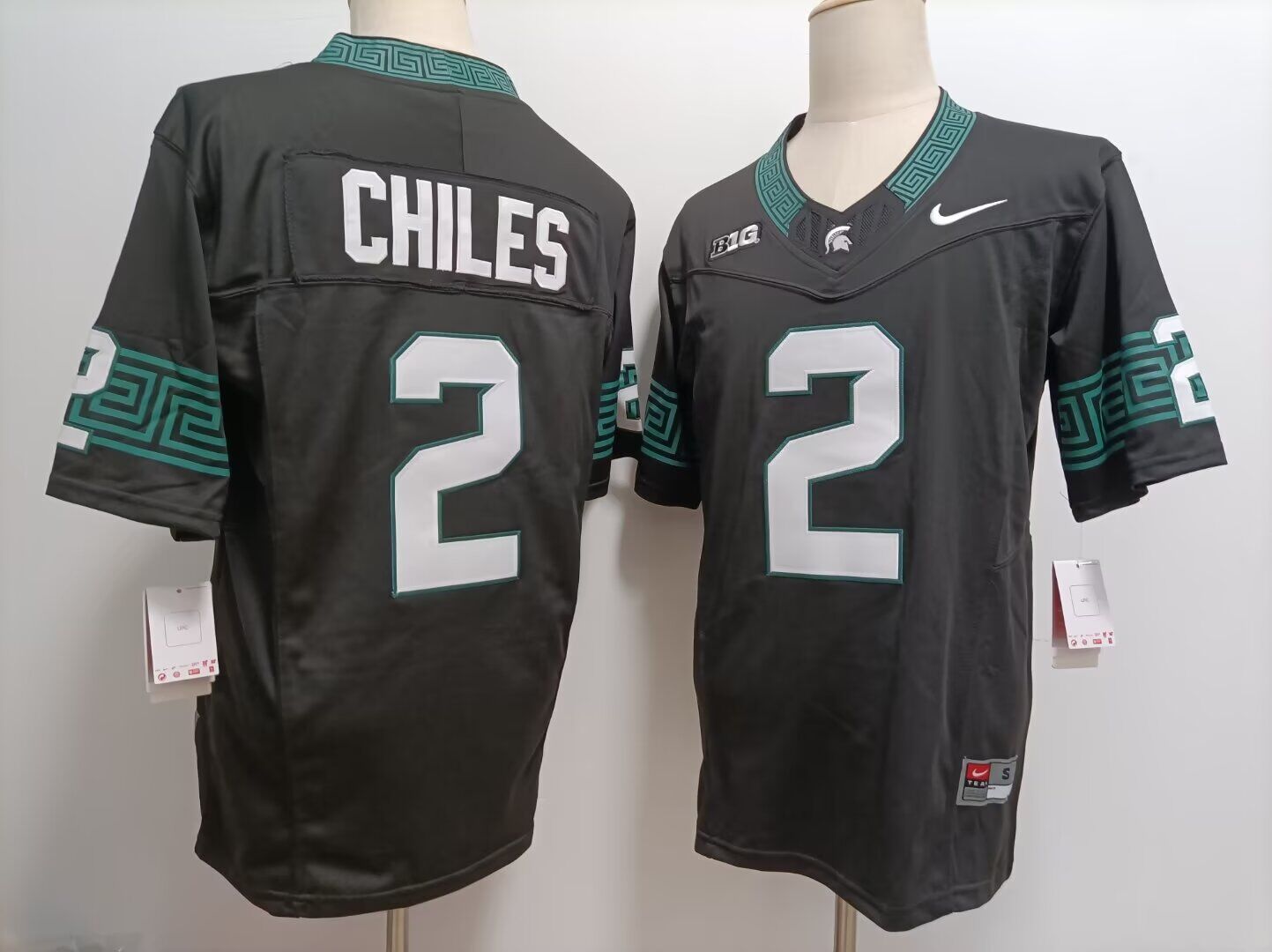 Men NCAA Michigan State #2 Chiles black 2024 Nike jersey->indianapolis colts->NFL Jersey